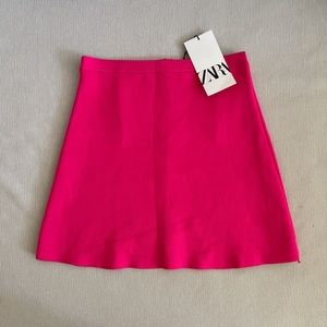 Zara pink high waisted mini skirt. NWT.